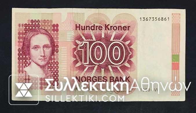 NORWAY 100 Kroner 1989 VF